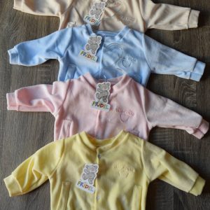 Ζακετάκι βελουτέ εκρού/ροζ/σιελ/κίτρινο